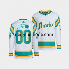 Herren San Jose Sharks CUSTOM Eishockey Trikot Adidas 2022 Reverse Retro Weiß Authentic
